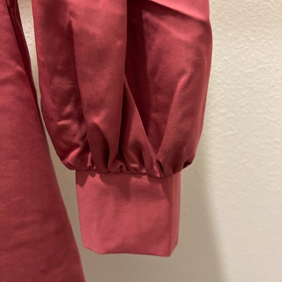 Adria Moss Midi Dress Rose colored with dreamy pleated sleeves, Size: 4 - Picture 5 of 7